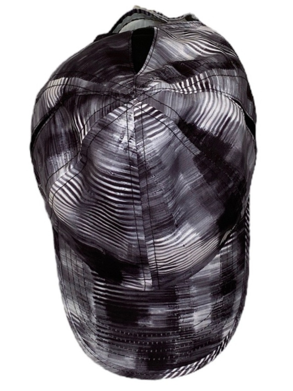 RBX Black Gray Abstract Print Athletic Running Cap Hat Adjustable Size OS - Picture 3 of 7